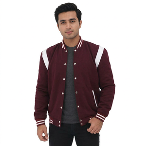 <b>Men</b> Varsity Jacket for <b>men</b> ideal for outdoor hangouts featuring solid build ribbed edges and a simple athletic shape - Product Image 1