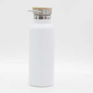 Kunde paslanmaz çelik vakum süblimasyon su şişesi bambu kapaklı termal çift tek katmanlı termos özelleştirilmiş dar ağız şişesi