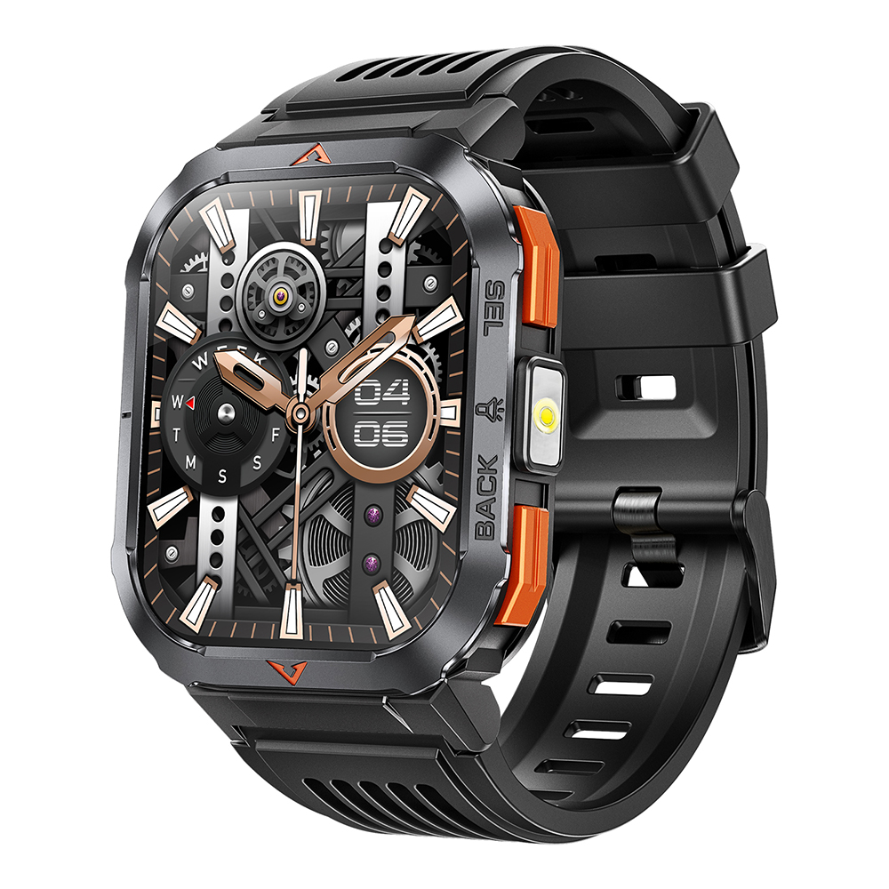 2026 S50 Smart Watch with Flashlight Lamp 2.02inch Screen 3ATM Waterproof Heart Rate Fitness Tracker Outdoor Sports Smartwatch