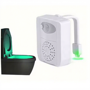 Lámpara de Inodoro con Sensor de Movimiento Automático a Prueba de Agua, Regalo Novedoso, 8 Colores LED - Product Image 1