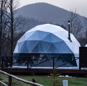 Maison dôme en PVC blanc/Tente dôme en verre/Dôme géodésique de glamping Tente géodésique de camping de luxe - Product Image 2