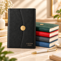 Carnet de notes A5 aspect cuir en gros, logo personnalisé en relief, couverture ondulée avec boucle métallique ronde, plusieurs couleurs disponibles