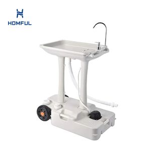 HOMFUL-soporte portátil para lavado de manos, estación de lavado de manos para <span class=keywords><strong>Camping</strong></span>, bomba de pie de HDPE, tanque de agua - Product Image 1