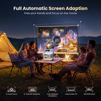Projecteur portable 1080P Full HD 6000 lumens, écran vidéo 150 pouces, correction automatique de la distorsion trapézoïdale HD
