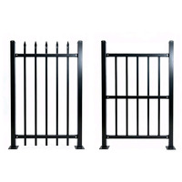 Valla de acero para exteriores para jardín, valla de piquete ornamental de Metal, valla de acero galvanizado para escuelas/parques con rejilla decorativa superior