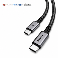 Cable de Carga Rápida UNIEAN Personalizado de 240W PD 3.1 USB 2.0 Tipo-C a Tipo-C con Trenzado de Silicona