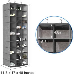 Hanging <b>Shoe</b> Organizer 30 Sections Rectangular Non Woven Fabric Hook Type For Closet Bedroom <b>Storage</b> Shelves <b>Space</b> <b>Saving</b> - Product Image 3