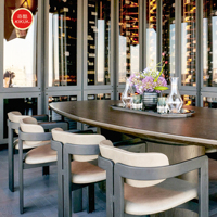 Ensemble de mobilier de restaurant de luxe léger, style nordique moderne, pour cuisine, restaurant, petit bar, avec table et chaises hautes