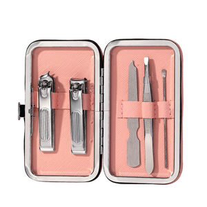 LMLTOP Set Manicure per unghie 5 pz/set C0181 Pink White Daily Care <span class=keywords><strong>Nail</strong></span> Tool in acciaio inossidabile Kit tagliaunghie Set - Product Image 2
