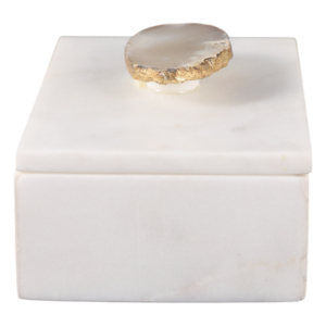 Scatola decorativa rettangolare in marmo con coperchio in agata per decorazioni per la casa, contenitore portaoggetti per gioielli, contenitore per ricordi - Product Image 4