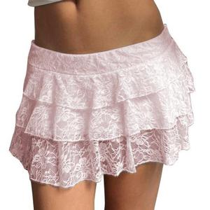 <span class=keywords><strong>Minifalda</strong></span> de Encaje Moderna y Sexy con Múltiples Capas, Antiexposición, para Mujer - Product Image 3