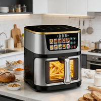 Friteuse à air sans huile 1400W avec logo personnalisé, panier antiadhésif sans PTFE de 16L, 10 préréglages, protection contre la surchauffe, poignée froide au toucher, vente en gros