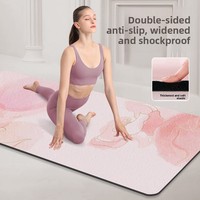 Tapete de Yoga Rectangular de Goma con Sensación de Gamuza, 5mm de Grosor, Inodoro, Antideslizante, Amortiguador de Impactos, Aislante de Sonido, para Fitness/Step