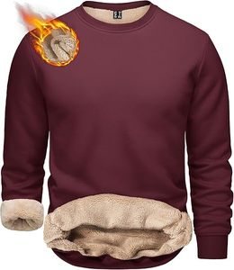 Sudaderas con forro de Sherpa para <span class=keywords><strong>hombre</strong></span> de peso pesado rojo, jersey de lana, Tops básicos, jersey de lana cálido para invierno, sudaderas de cuello redondo - Product Image 2