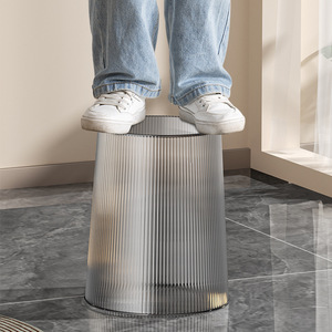 Sọc Nhựa Trong Suốt Pet Thùng Rác Có Thể Cho Hộ Gia Đình Lưu Trữ Đơn Giản Văn Phòng Hoặc Phòng Ngủ Giỏ Giấy Đứng Chất Thải <span class=keywords><strong>Bin</strong></span> - Product Image 4