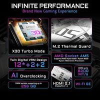 GIGABYTE B850M AORUS Elite WIFI6E ICE AMD AM5 LGA 1718 Motherboard MATX DDR5 M.2 PCIe 5.0 USB-C 2.5GbE LAN EZ-Latch Neu 128GB