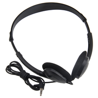 Meilleure vente casque noir 3.5Mm casque stéréo filaire avec rotation à 180 degrés casque jetable pour avion