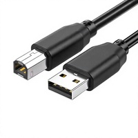 Kabel Printer USB 2.0 Tipe A ke B Male to Male 0.5m Kabel Data untuk Printer Scanner