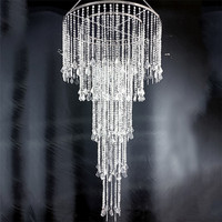 Lustre suspendu pour hall intérieur, mariage, plafond, avec rideau de perles en acrylique transparent, pour la décoration de la maison, de l'hôtel et des mariages
