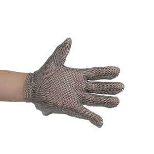 Gants de sécurité anti-coupure en <span class=keywords><strong>maille</strong></span> métallique en acier inoxydable de qualité alimentaire avec poignet réglable et antidérapant EN388/ANSI Coupe 5 9 - Product Image 4