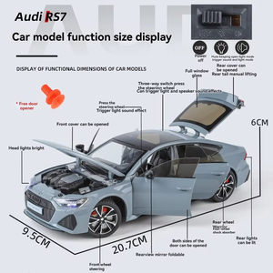 Diecast Mô hình xe <span class=keywords><strong>1</strong></span>:24 aodi rs7 hợp kim Xe mô hình với âm thanh và ánh sáng pullback kim loại mô hình xe đồ chơi coche modelo Del kim loại - Product Image 4