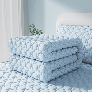 Draps de lit en latex épais de 12 mm, couleur unie, absorbant l'humidité, respirant, antibactérien, rafraîchissant, draps ajustés - Product Image 2