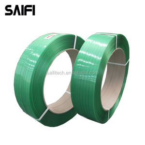Green Embossed <strong>Plastic</strong> Strapping PET Packing Bricks Timbers 16mm Width Green Pet <strong>Plastic</strong> <strong>Strip</strong> - Product Image 4