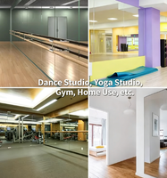 Miroir mural sans cadre en verre ultra-clair HD personnalisé pour la danse, le yoga, la gym, le fitness, le pilates, les studios de répétition - Installation incluse