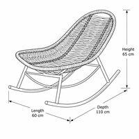 Fauteuil à bascule moderne en rotin PE avec structure en fer, anti-rouille, ergonomique et robuste pour jardin, cour, balcon et terrasse – Vente en gros