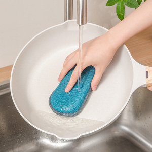 Éponges ovales double face pour la maison avec boucle de suspension, en matériau écologique, pour le lavage et le nettoyage de la vaisselle et de la cuisine - Product Image 3