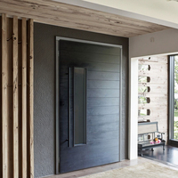 Modèles personnalisés de style d'entrée en bois de grande taille en acajou Double entrée principale en bois massif Portes d'entrée extérieures