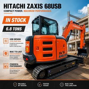 Excavatrice compacte Hitachi ZX68USB de 6,8 tonnes, d'occasion, de haute qualité, prix économique, conçue pour les chantiers urbains - Product Image 1
