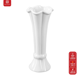 Vase en céramique blanche élégante de 15.3cm-Vase en forme de Bode pour la maison, le bureau et la décoration de table moderne - Product Image 5