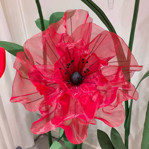 Elegant Luxury Large Red-Toned Giant Paper <strong>Flower</strong> Wedding Ornaments Giant <strong>Flowers</strong> with <strong>Support</strong> for Wedding Venues Window - Product Image 4