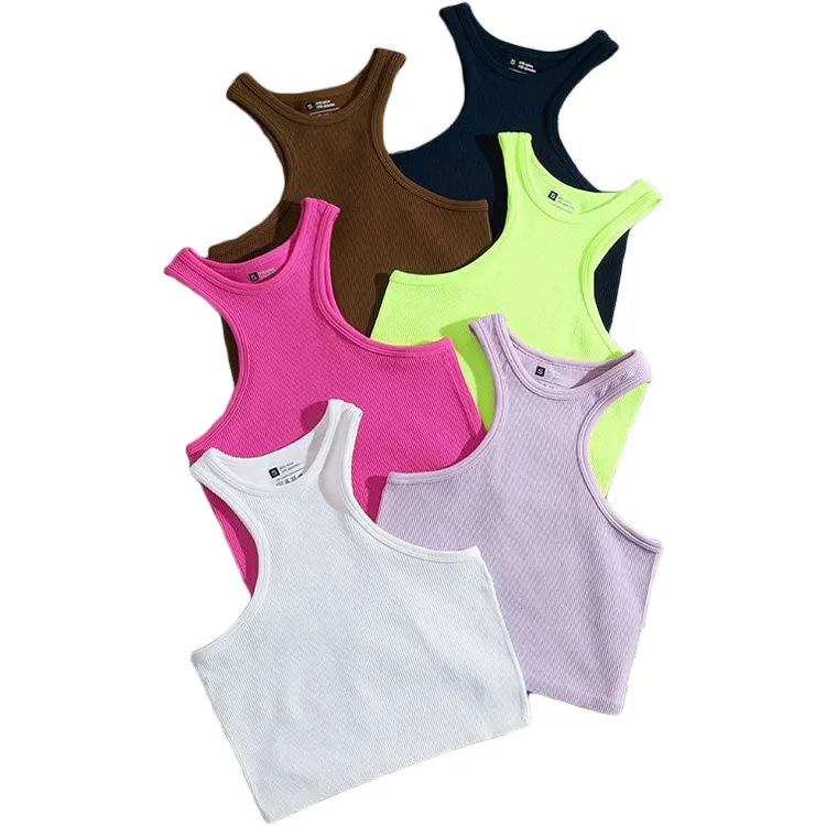 Colete de costela feminino de secagem rápida para mulheres, sutiã recortado para corrida, ioga, esportes, roupa esportiva em branco, moda feminina