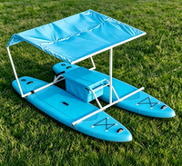 Catamaran gonflable CanopyCat au design unique avec pare-soleil, bateau SUP flottant pour les loisirs aquatiques