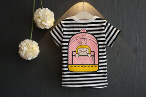 T-shirts en tissu 100% coton à imprimé cartoon pour filles, provenant d'un fournisseur chinois - Product Image 2