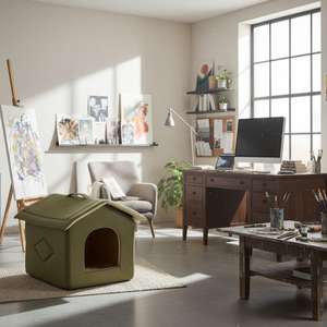 บ้านสุนัข PetHouse แบบหลังคาลาดเอียง 3 ขนาด 5 สี ผ้าเนื้อนุ่ม สำหรับสุนัขขนาดเล็กถึงกลาง - Product Image 6