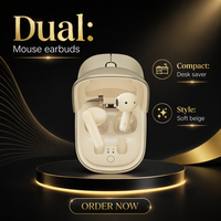 Souris sans fil avec étui de chargement et écouteurs intégrés, accessoire pour ordinateur de bureau