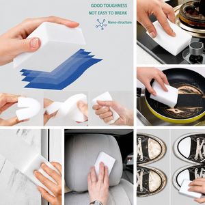 Éponge <span class=keywords><strong>magique</strong></span> de nettoyage haute densité en mousse de mélamine, éponge multi-surfaces pour la cuisine, la salle de bain, les murs et le nettoyage des chaussures - Product Image 4