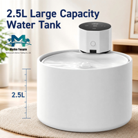 Fontaine à eau pour chat en céramique rechargeable - 5000 mAh, système de filtration à capteur de mouvement avec indicateur LED et design moderne