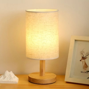 Boyid Log lampe simple lampe <span class=keywords><strong>de</strong></span> lit en tissu décoratif nordique en <span class=keywords><strong>bois</strong></span> massif atmosphère rétro petite veilleuse - Product Image 5