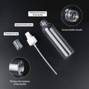 Transparent Fine <b>Mist</b> Spray <b>Bottle</b> 30ml 50ml 60ml 80ml 100ml 120ml 150ml PET Plastic <b>Bottle</b> with Sprayer Pump - Product Image 3