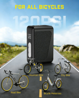 Compresseur de pneus de vélo mini 150 PSI prêt pour le voyage, pompe électrique sans fil de type C, LED numérique d'urgence pour le cyclisme sur route et VTT