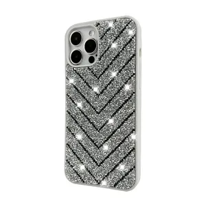 Fashionable Chic Woven-pattern Phonecase With Mirror Accessories