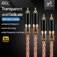 Câble Audio en Fiber de carbone OCC haut de gamme pour Audio et microphone de voiture de cinéma maison double RCA mâle à mâle connecteurs plaqués or