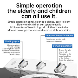 Xách tay máy giặt Twin bồn tắm 11 lbs máy giặt 6.6 lbs Spinner hẹn giờ điều khiển thiết kế nhỏ gọn cống bơm hiệu quả động cơ kép - Product Image 5