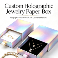 Boîte d'emballage de bijoux de luxe en papier d'art offset avec étiquette holographique 3D anti-contrefaçon, boîte cadeau personnalisée pour boucles d'oreilles et montres, vente en gros