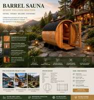 Cabine de sauna extérieure en bois de cèdre rouge pour hôtel, complexe hôtelier, centre de bien-être, fabricant OEM