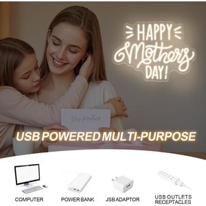 Letreros de Feliz Día de la Madre, Letreros LED de Neón Atenuables, Alimentados por USB, Luz Ambiental, Decoración para Escaparates, Luz Indicadora de Calle, 5V - Product Image 1